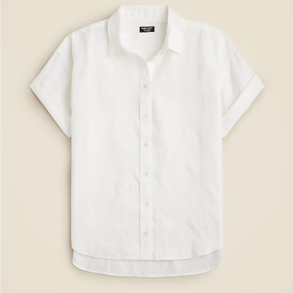 J. Crew Capitaine Shirt in Baird McNutt white linen XXL